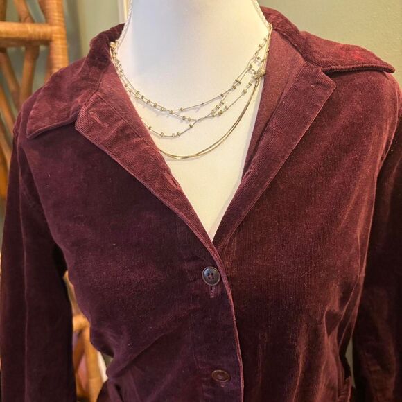 VTG L. L. BEAN Corduroy Dress Wine Red Sophisticated Cosmopolitan Elegant 6P - Picture 6 of 8